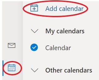 Calendar symbol and Add calendar link