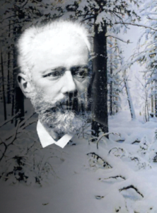 Tchaikovsky in snowy scene
